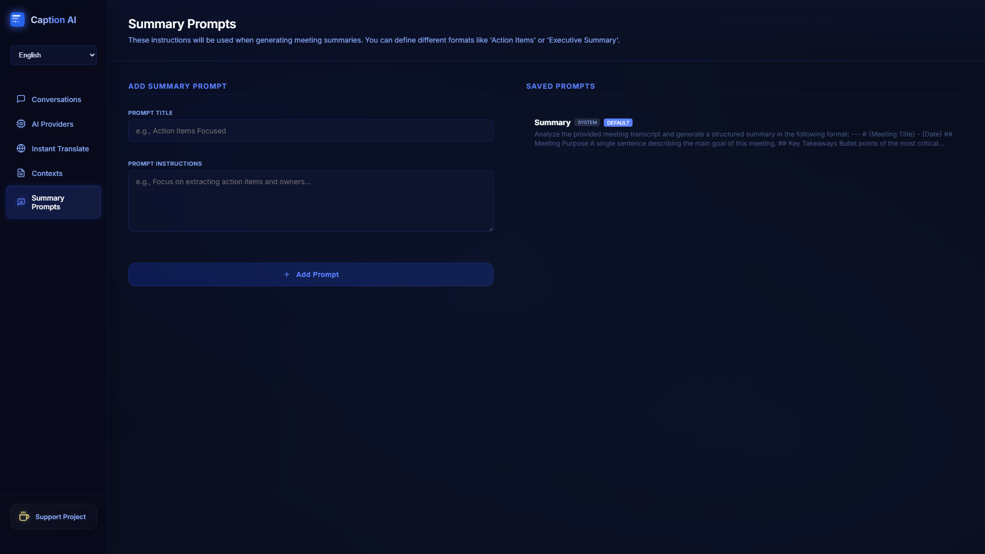 Custom Prompts